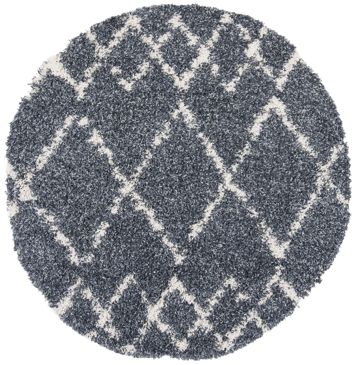 Safavieh Pro Lux Shag 400 6'-7" x 6'-7" Rug in Blue / Creme