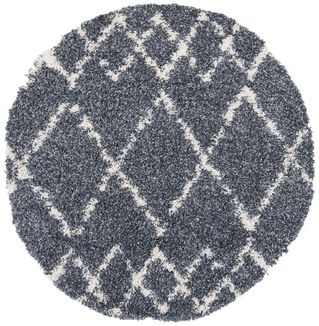Safavieh Pro Lux Shag 400 6'-7" x 6'-7" Rug in Blue / Creme