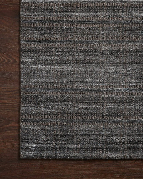 Loloi Jamie Jem-01 Graphite/Charcoal Rug - corner on wood