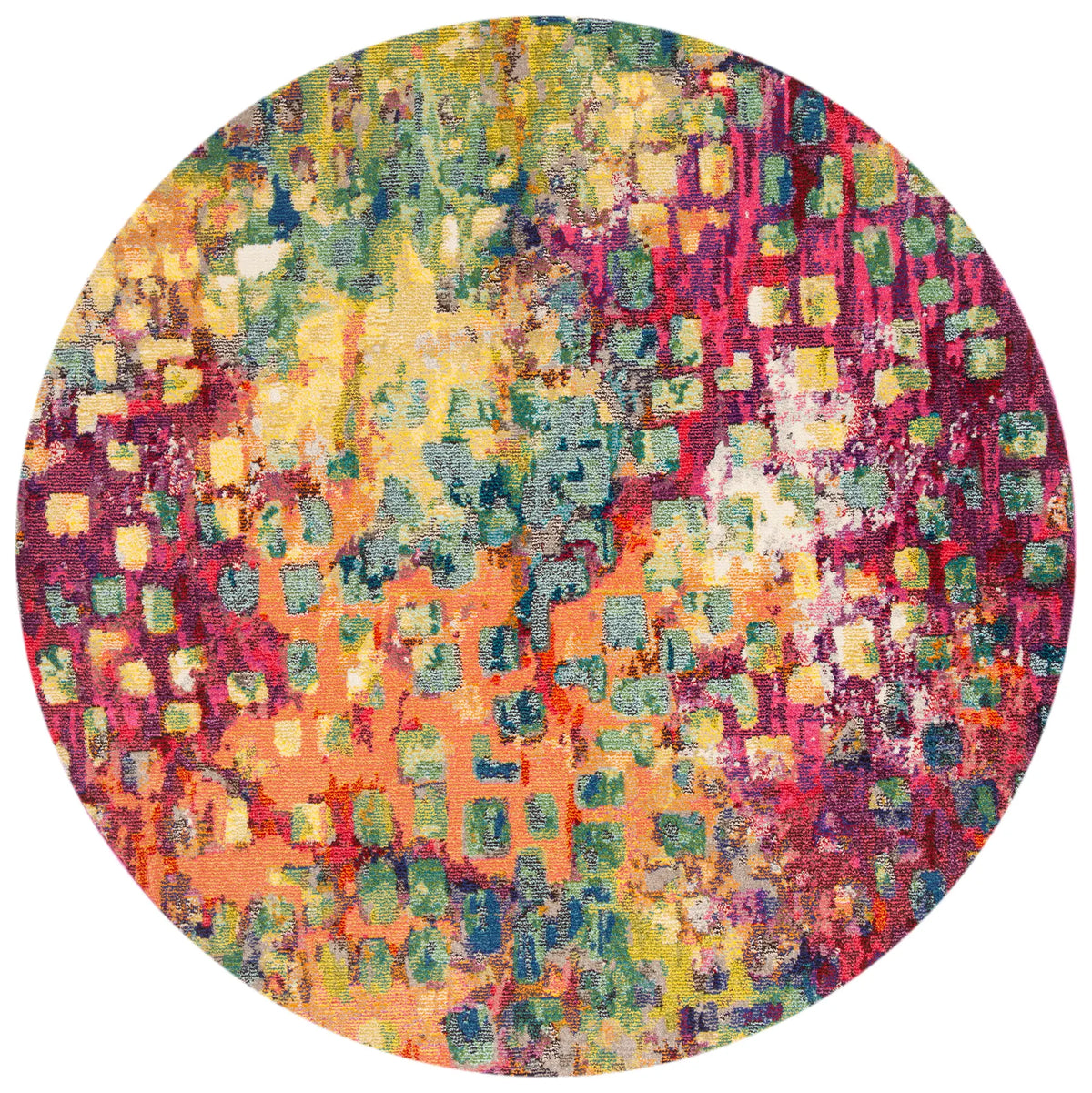 Safavieh Madison 6'-7" x 6'-7" Rug in Fuchsia / Gold