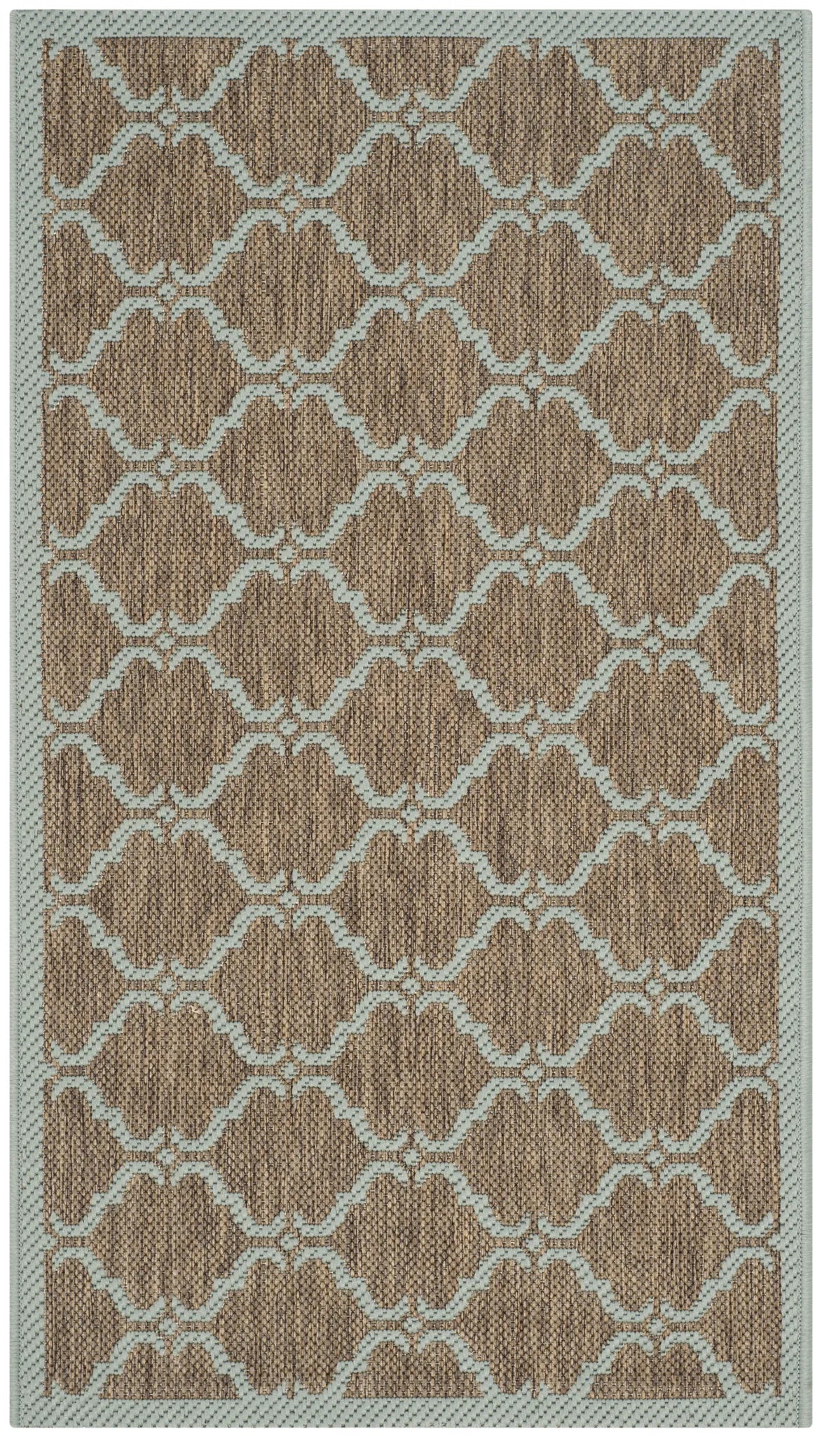 Safavieh Courtyard 2'-0" x 3'-7" Rug in Brown / Aqua