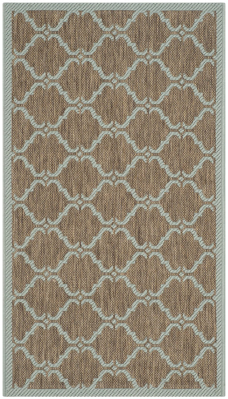 Safavieh Courtyard 2'-0" x 3'-7" Rug in Brown / Aqua