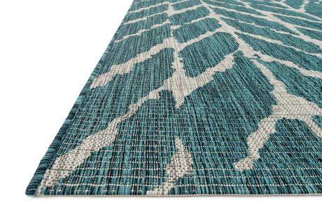 Loloi Isle Ie-02 Teal / Grey Rugs - rug corner