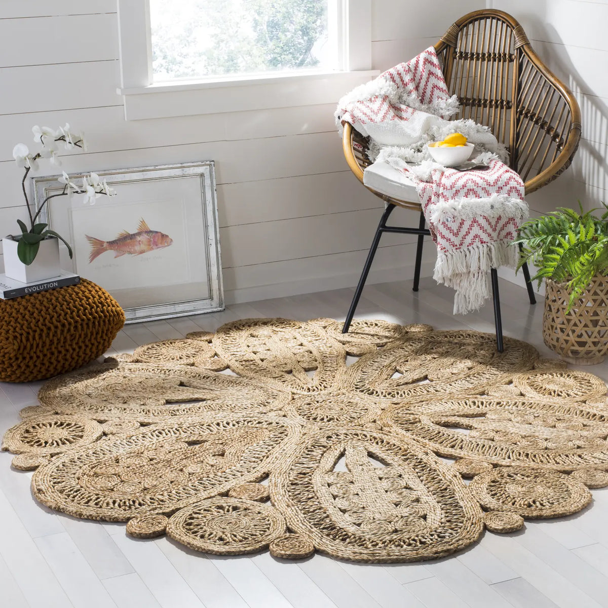 Safavieh Natural Fiber 6'-0" x 6'-0" Rug in Natural
