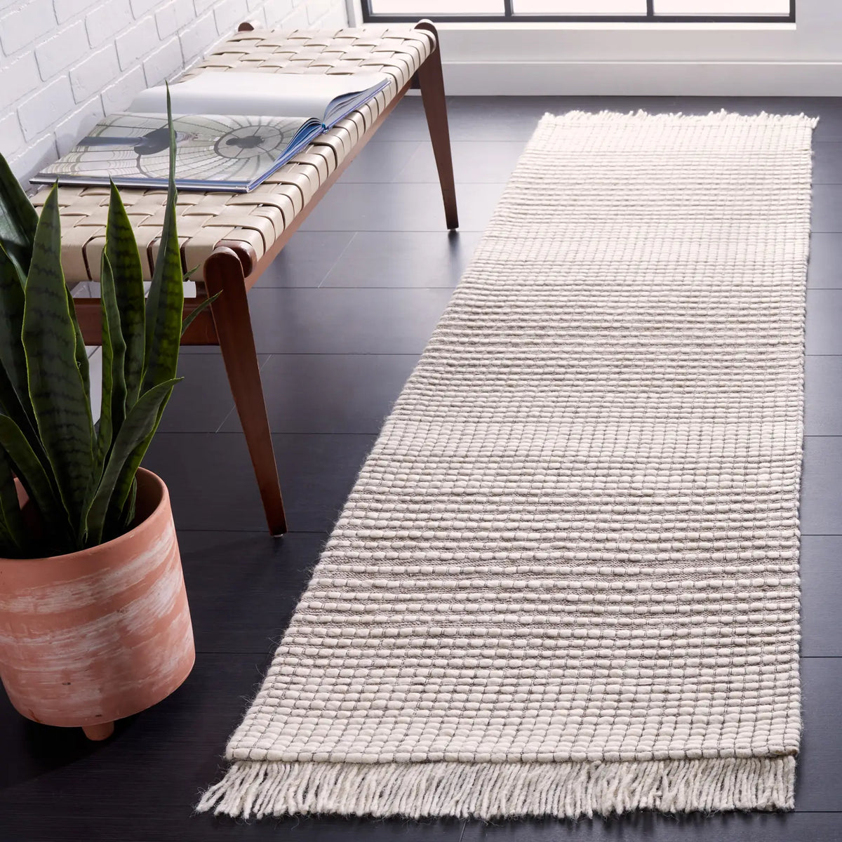 Safavieh Marbella 2'-3" x 8'-0" Rug in Ivory / Dark Brown
