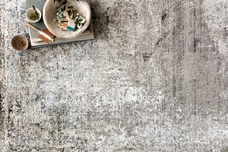 Loloi Franca Frn-04 Slate/Sky Rugs - styled aerial 1
