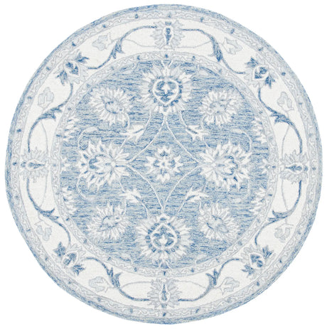 Safavieh Micro-Loop 5'-0" x 5'-0" Rug in Blue / Ivory