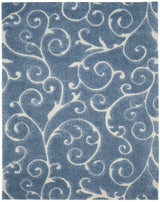 Safavieh Florida Shag 9'-6" x 13'-0" Rug in Light Blue / Cream