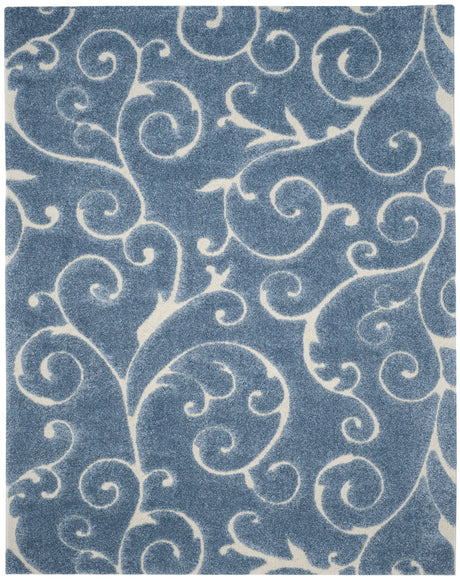 Safavieh Florida Shag 9'-6" x 13'-0" Rug in Light Blue / Cream