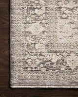 Loloi Homage Hom-04 Ivory/Grey Rugs - corner on wood