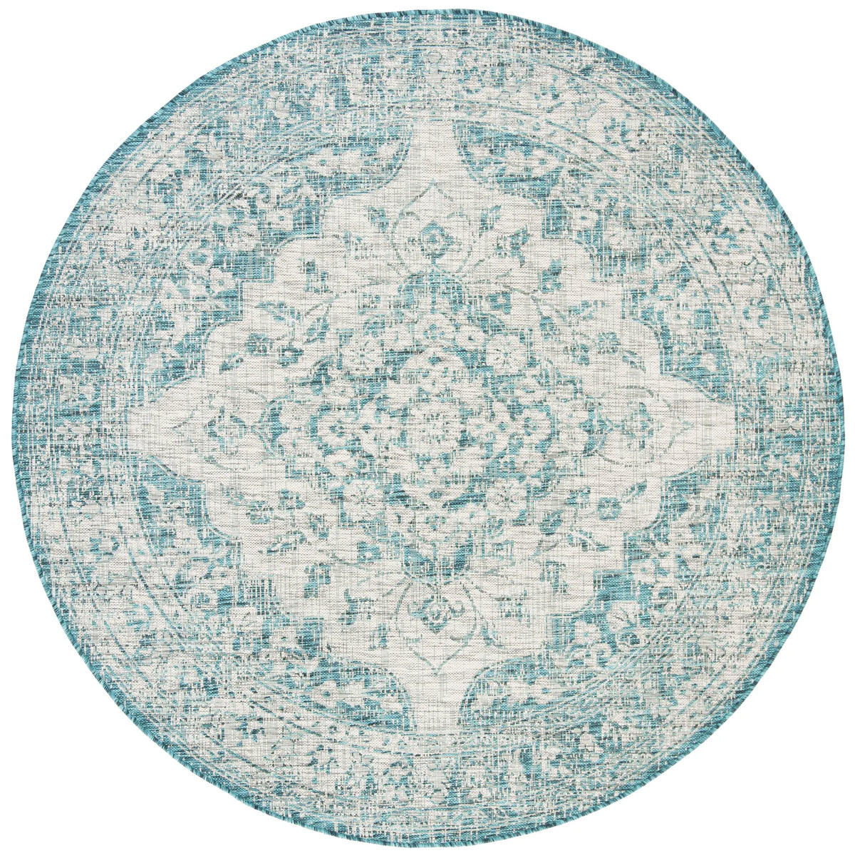 Safavieh Courtyard 6'-7" x 6'-7" Rug in Grey / Blue