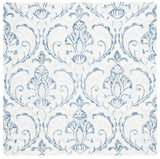 Safavieh Micro-Loop 5'-0" x 5'-0" Rug in Ivory / Blue
