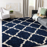 Safavieh Sgd-Dallas Shag 10'-0" x 14'-0" Rug in Navy / Ivory