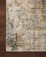 Loloi Axel Axe-04 Ocean/Beige Rugs - corner on wood