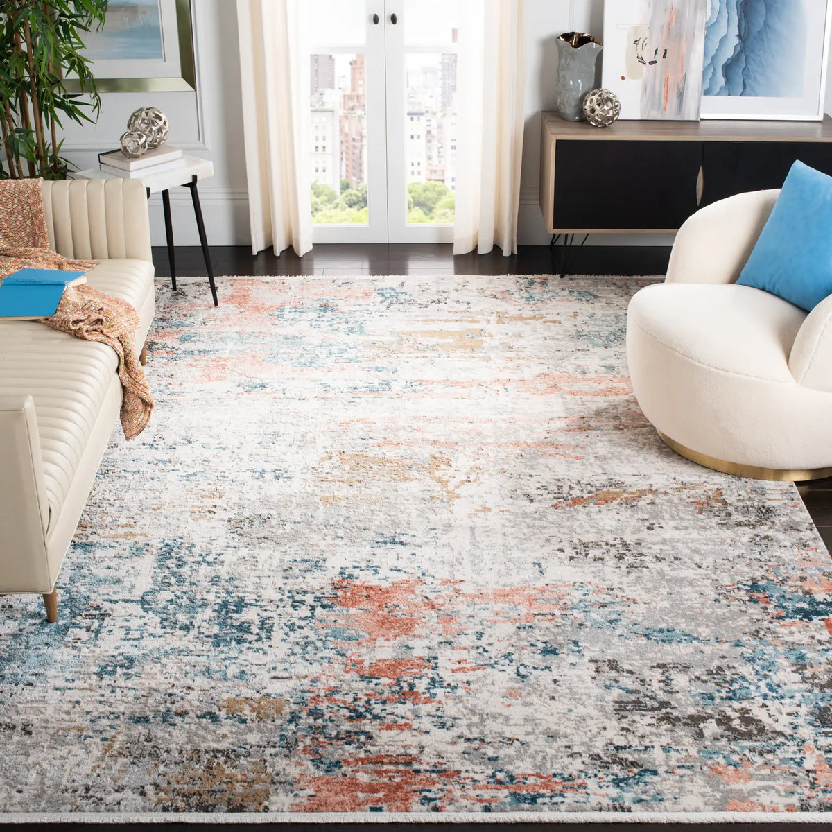Safavieh Shivan 10'-0" x 14'-0" Rug in Grey / Pink