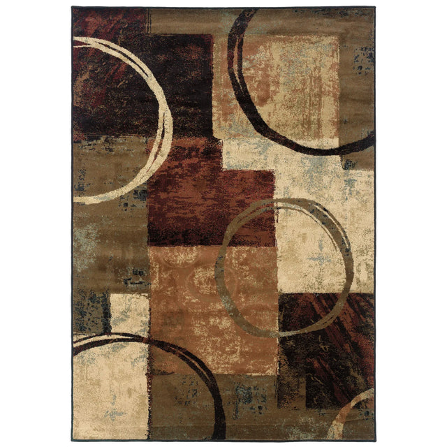 Oriental Weavers Sphinx Hudson 2544B Brown / Black Rugs - main flat