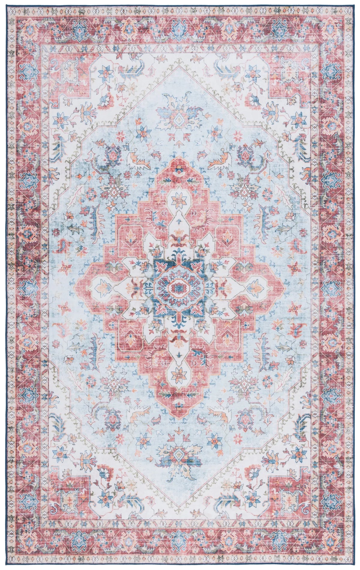Safavieh Tucson 4'-0" x 6'-0" Rug in Red / Blue