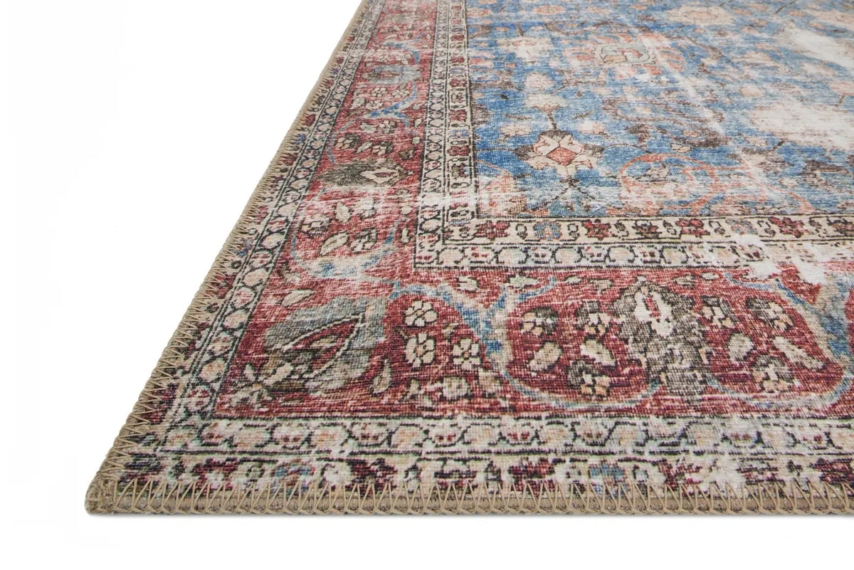 Loloi Loren Lq-01 Blue / Brick Rugs - rug corner