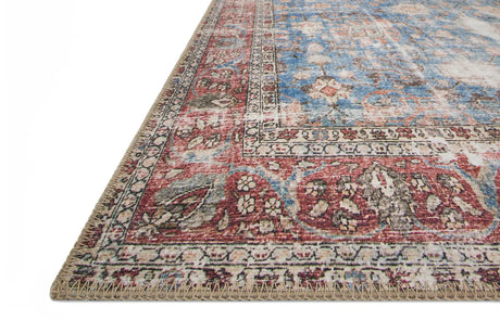 Loloi Loren Lq-01 Blue / Brick Rugs - rug corner