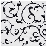 Safavieh Florida Shag 6'-7" x 6'-7" Rug in Ivory / Black