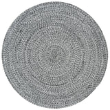 Safavieh Braided 5'-0" x 5'-0" Rug in Ivory / Black