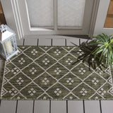 Safavieh Courtyard 2'-0" x 3'-7" Rug in Green / Grey