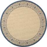 Safavieh Courtyard 5'-3" x 5'-3" Rug in Natural / Blue