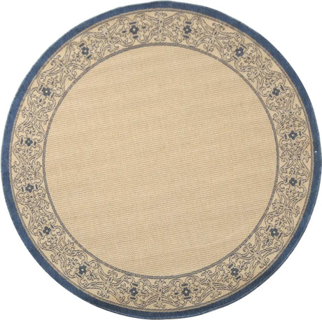 Safavieh Courtyard 5'-3" x 5'-3" Rug in Natural / Blue