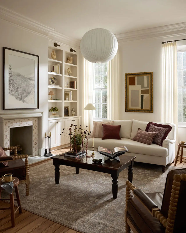 Chris Loves Julia x Loloi Louisa LOI-03 Taupe / Ivory Rug - room scene 1