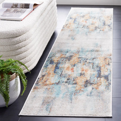 Safavieh Phoenix 500 2'-2" x 9'-0" Rug in Aqua / Gold Rust