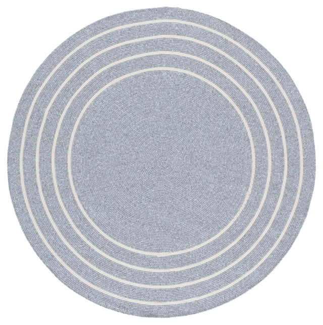 Safavieh Braided 5'-0" x 5'-0" Rug in Light Grey / Ivory
