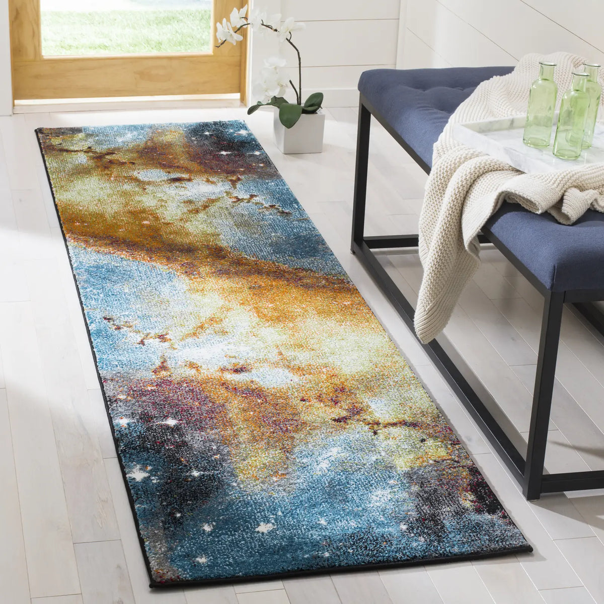 Safavieh Galaxy 2'-3" x 10'-0" Rug in Orange / Multi