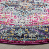 Safavieh Monaco 6'-7" x 6'-7" Rug in Fuchsia / Grey