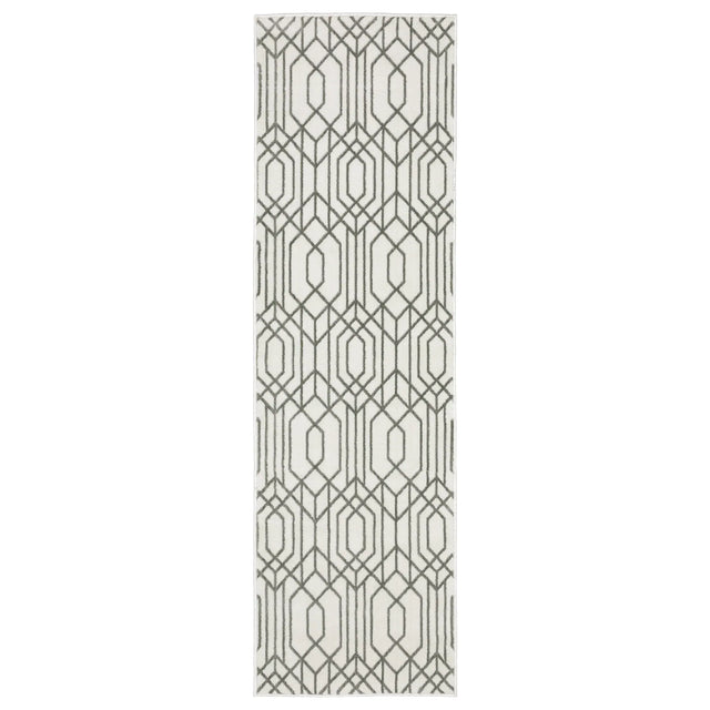 Oriental Weavers Montecito 4158W White/ Grey Rug - runner