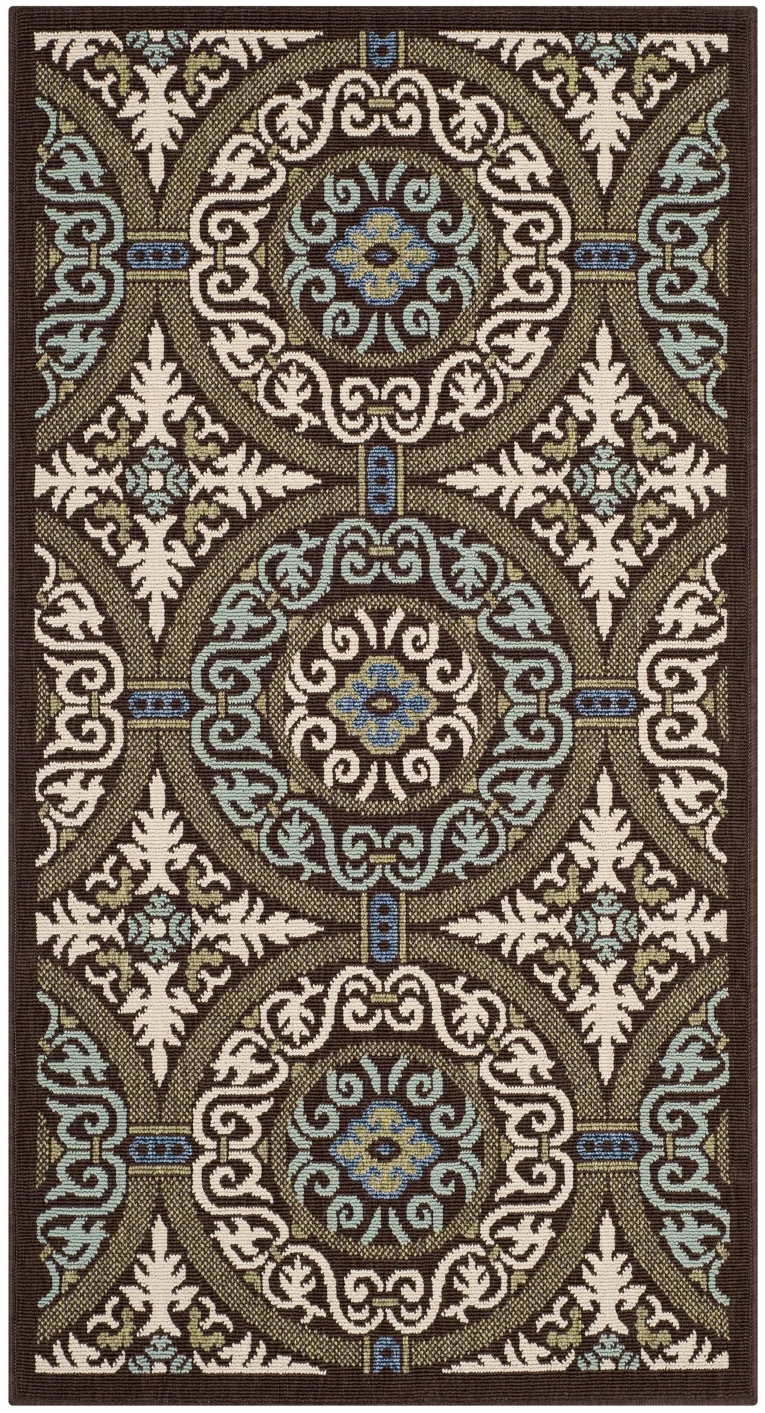 Safavieh Veranda 2'-7" x 5'-0" Rug in Chocolate / Cream