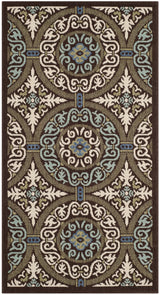 Safavieh Veranda 2'-7" x 5'-0" Rug in Chocolate / Cream