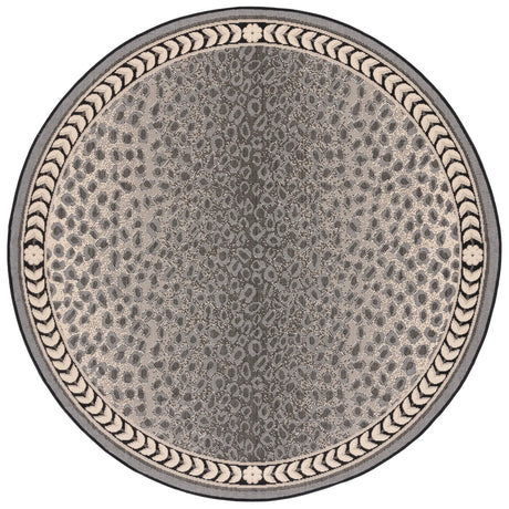Safavieh Courtyard 6'-7" x 6'-7" Rug in Grey / Black