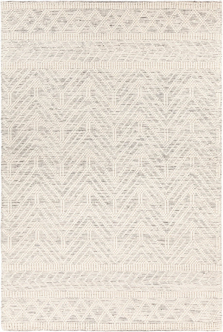 Chandra Doris DOR-52600 Ivory / Black rug, flat view