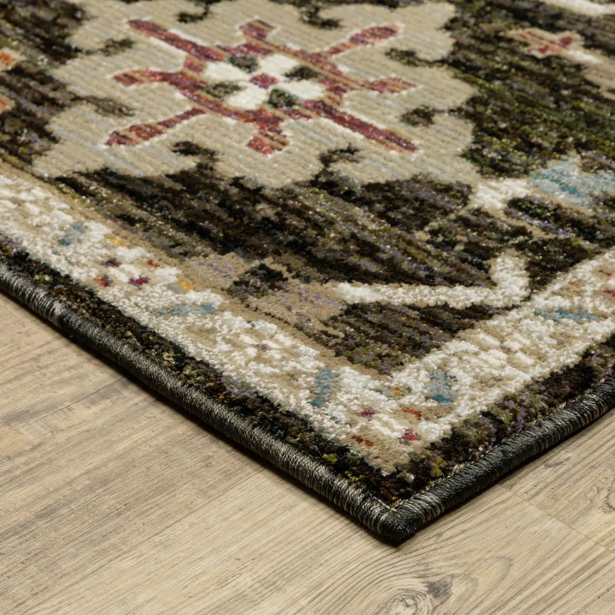 Oriental Weavers Sphinx Andorra 2396B Brown/ Multi Rug - corner detail