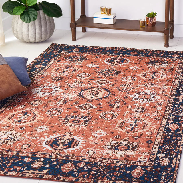 Safavieh Easy Care 4'-0" x 6'-0" Rug in Red / Navy