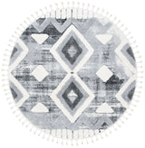 Safavieh Moroccan Tassel Shag 6'-7" x 6'-7" Rug in Grey / Ivory
