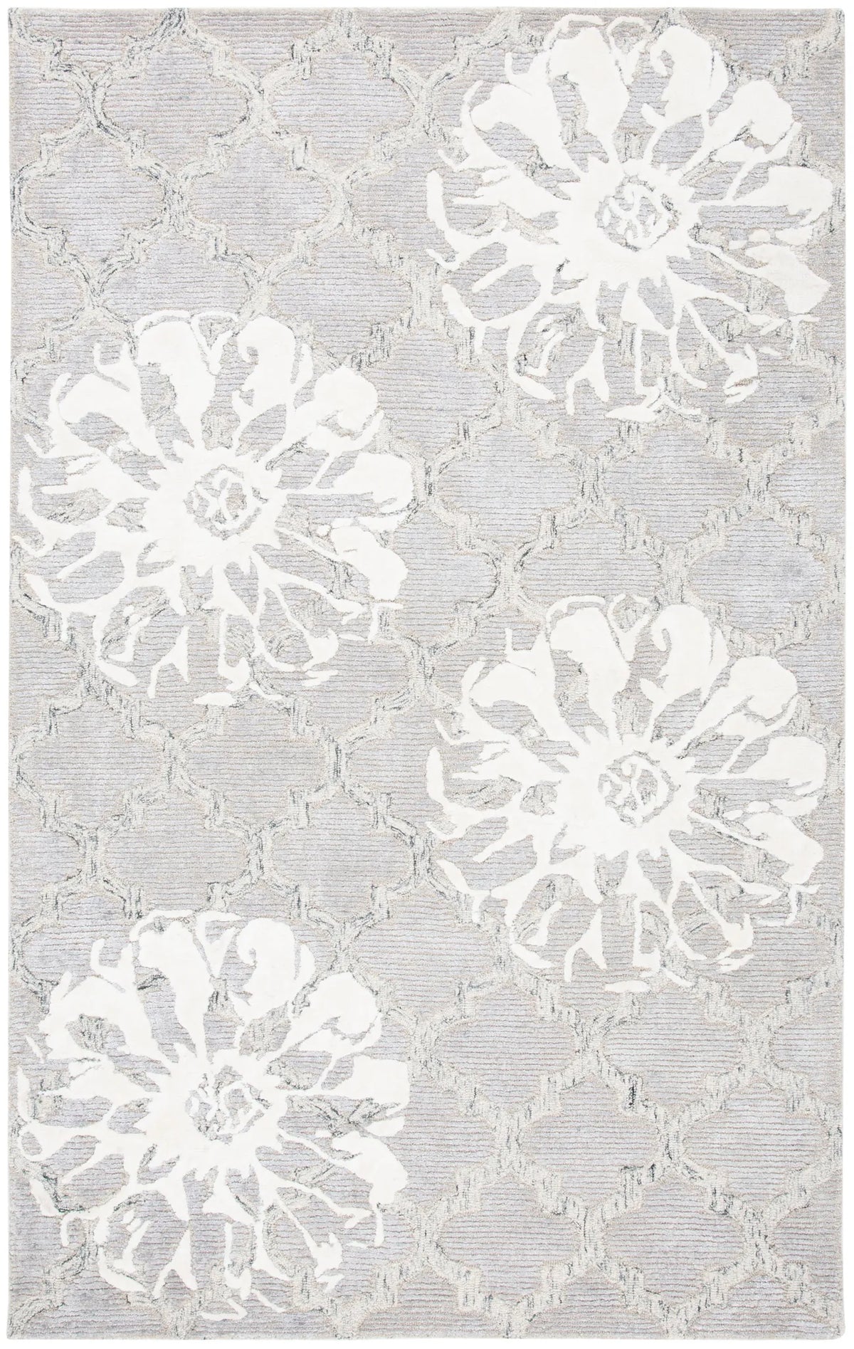 Safavieh Glamour 4'-0" x 6'-0" Rug in Silver / Ivory