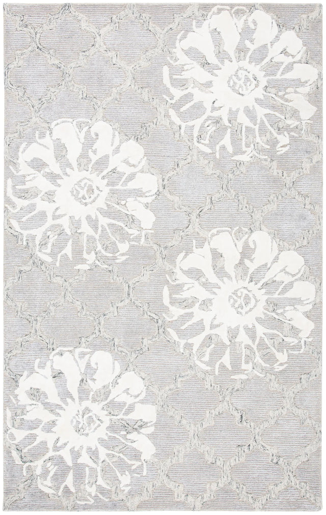 Safavieh Glamour 4'-0" x 6'-0" Rug in Silver / Ivory