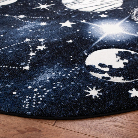 Safavieh Carousel Kids 100 5'-3" x 5'-3" Rug in Dark Blue / Light Blue