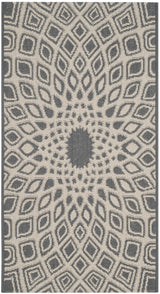 Safavieh Courtyard 2'-0" x 3'-7" Rug in Anthracite / Beige