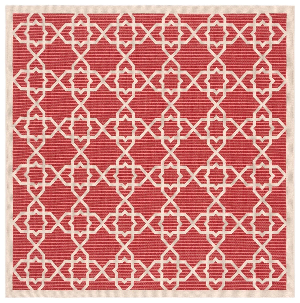 Safavieh Courtyard 6'-7" x 6'-7" Rug in Red / Beige