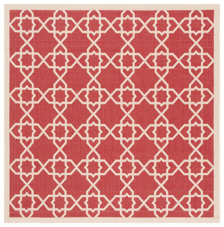 Safavieh Courtyard 6'-7" x 6'-7" Rug in Red / Beige