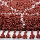 Safavieh Pro Lux Shag 400 4'-0" x 6'-0" Rug in Rust / Creme