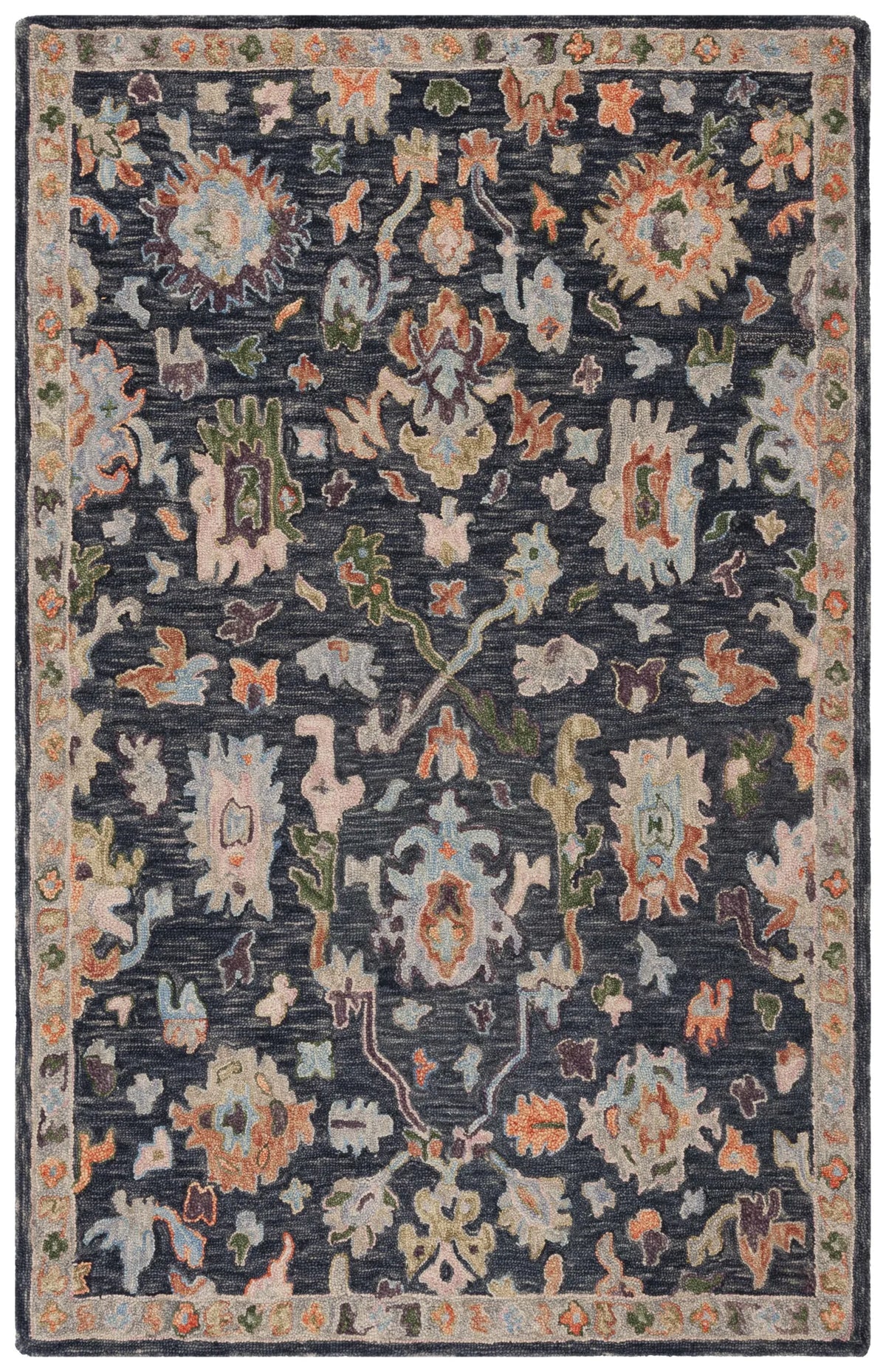 Safavieh Blossom 4'-0" x 6'-0" Rug in Dark Grey / Sage