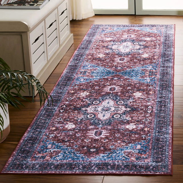 Safavieh Arizona 2'-6" x 8'-0" Rug in Red / Navy